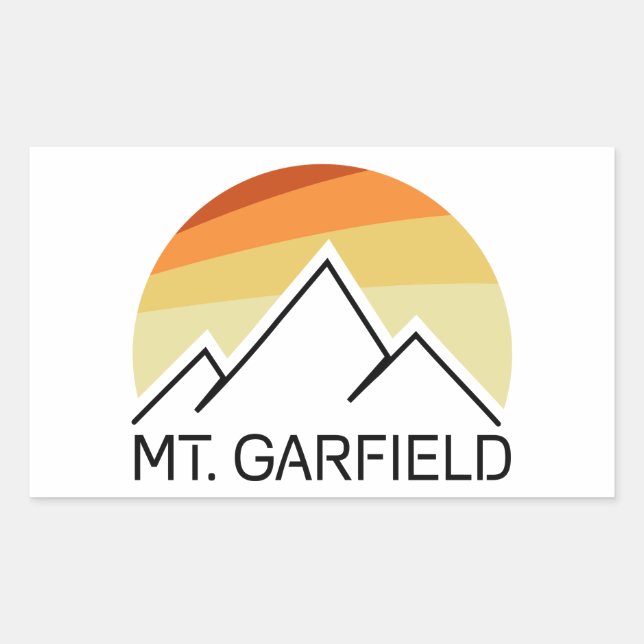 Mount Garfield New Hampshire Retro Rectangular Sticker (Front)