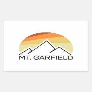 Mount Garfield New Hampshire Retro Rectangular Sticker