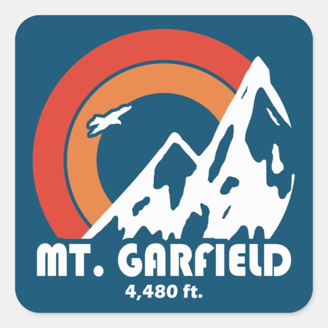 Mount Garfield New Hampshire Sun Eagle Square Sticker (Front)