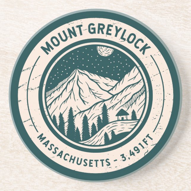 Mount Greylock Massachusetts Hiking Skiing Travel Coaster (Front)