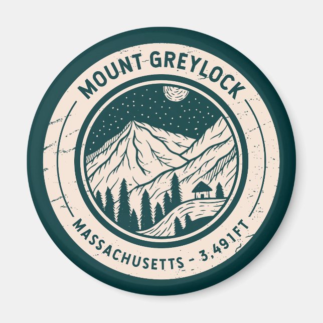 Mount Greylock Massachusetts Hiking Skiing Travel Magnet (Front)