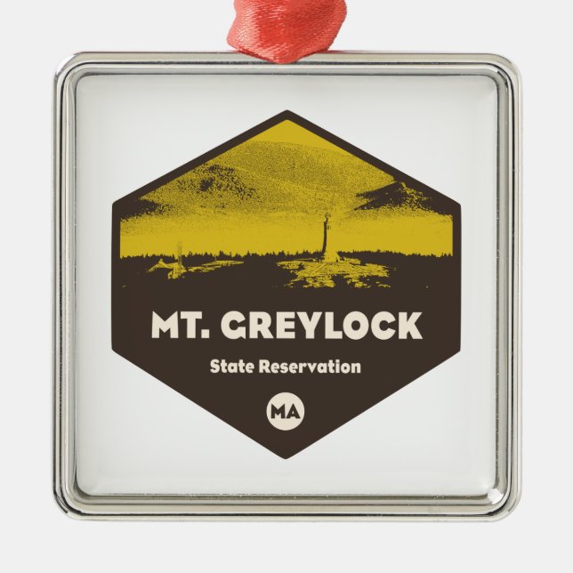 Mount Greylock State Reservation Massachusetts Metal Tree Decoration (Front)