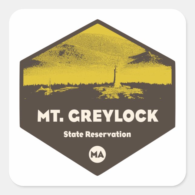 Mount Greylock State Reservation Massachusetts Square Sticker (Front)