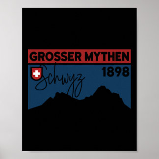 Mount Grosser Mythen Hike Mountain Biking Swiss Hi Poster