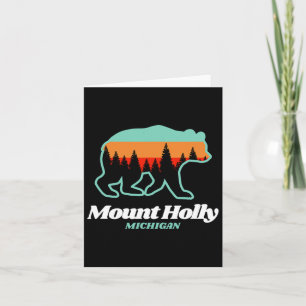 Mount Holly Michigan Skiing Snowboarding Bear Card