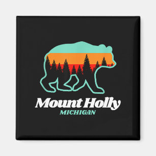 Mount holly michigan skiing snowboarding bear magnet