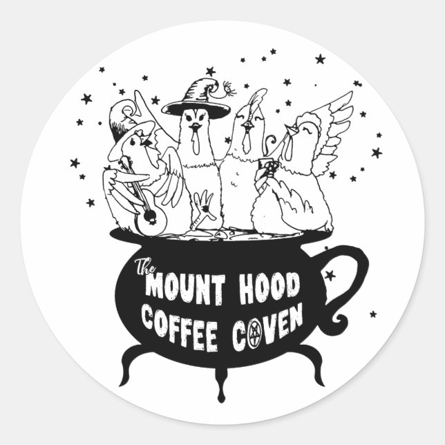 Mount Hood Coffee Coven Crafty Sticker (Front)