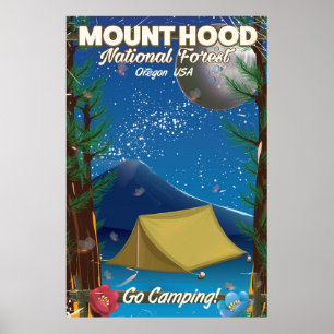 Mount Hood National Forest travel poster