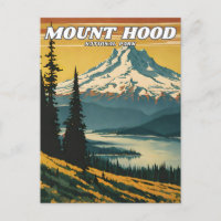 Mount Hood National Park illustration retro Decora