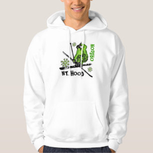 Mount Hood Oregon green guys skier hoodie