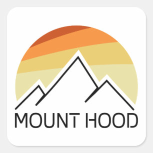 Mount Hood Oregon Retro Square Sticker