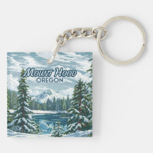Mount Hood Oregon Ski Pacific Northwest Winter Key Ring