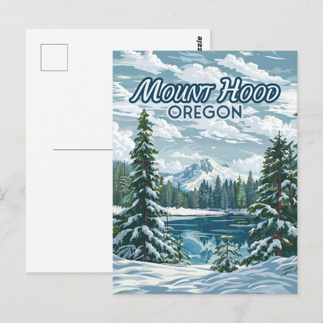 Mount Hood Oregon Ski Pacific Northwest Winter Postcard (Front/Back)