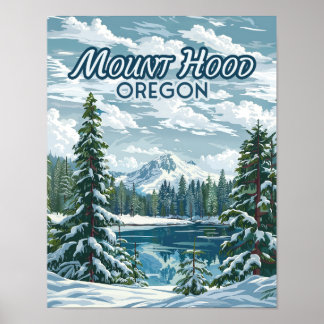 Mount Hood Oregon Ski Pacific Northwest Winter Poster