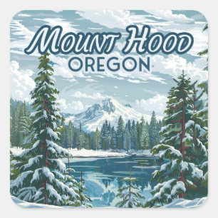 Mount Hood Oregon Ski Pacific Northwest Winter Square Sticker
