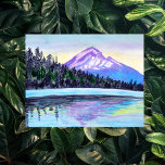 Mount Hood Sunrise at Lost Lake CUSTOM Postcard<br><div class="desc">Mount Hood sunrise watercolor painting inspired by a visit to Lost Lake. Hand painted by me for you. Add or edit your own text if you like to customise it. Be sure to check out my shop for more fun stuff!</div>