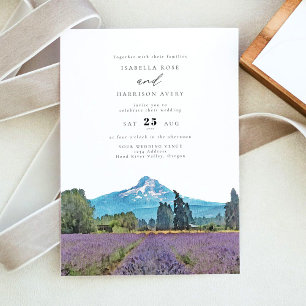 MOUNT HOOD Watercolor Illustration Wedding Invitation