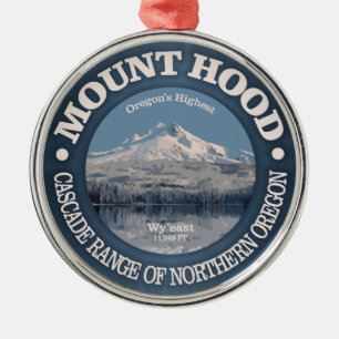 Mount Hood (winter) Metal Tree Decoration