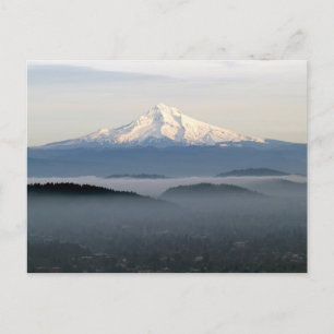 Mount Hood with Low Lying Fog Over Portland Oregon Postcard