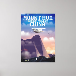 Mount Hua China vintage flight poster Canvas Print