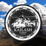 Mount Kailash - Gang Rinpoche Tibet Round Paper Coaster<br><div class="desc">Introducing our Black Round Coaster featuring a captivating white design that showcases the sacred Mount Kailash framed within a compass. This coaster serves as a powerful symbol of Tibet, yoga, and Buddhism, encapsulating their rich spiritual traditions and serene landscapes. The white illustration against the black background creates a striking contrast...</div>