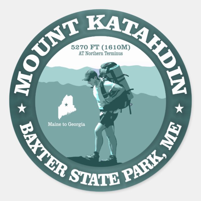 Mount Katahdin Classic Round Sticker (Front)