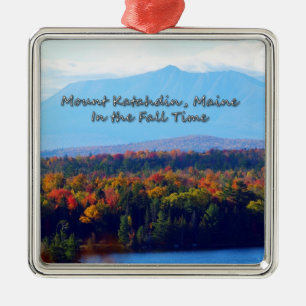 Mount Katahdin In The Fall Metal Tree Decoration