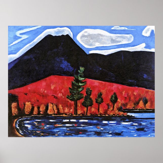 Mount Katahdin, Maine colourful painting Poster (Front)