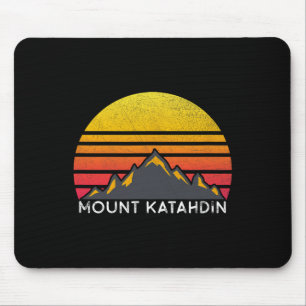Mount Katahdin Maine Sunset Hiking Vintage T Shirt Mouse Mat