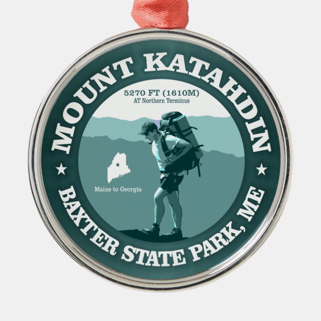 Mount Katahdin Metal Tree Decoration (Front)