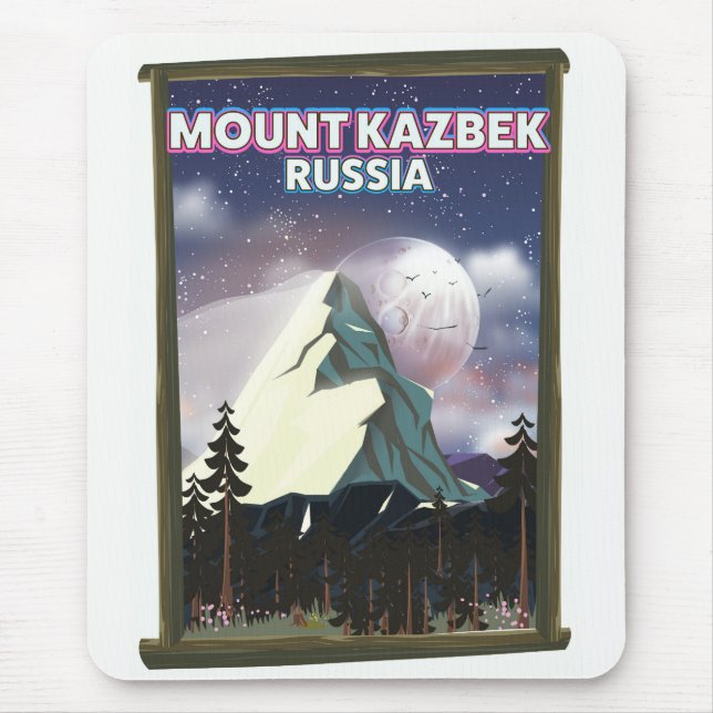 Mount Kazbek Russian travel poster. Mouse Mat (Front)