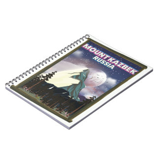 Mount Kazbek Russian travel poster. Notebook