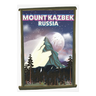 Mount Kazbek Russian travel poster. Photo Print