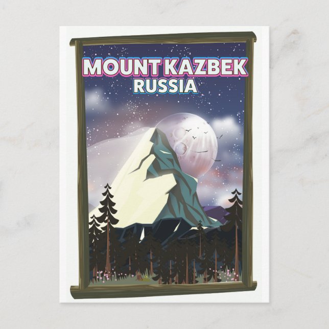 Mount Kazbek Russian travel poster. Postcard (Front)