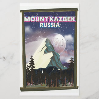 Mount Kazbek Russian travel poster. Stationery