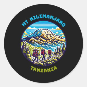 Mount Kilimanjaro Hiking Tanzania African Hiking Classic Round Sticker