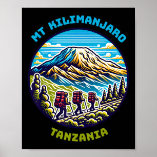 Mount Kilimanjaro Hiking Tanzania African Hiking Poster