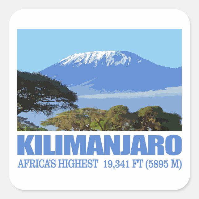 Mount Kilimanjaro Square Sticker (Front)