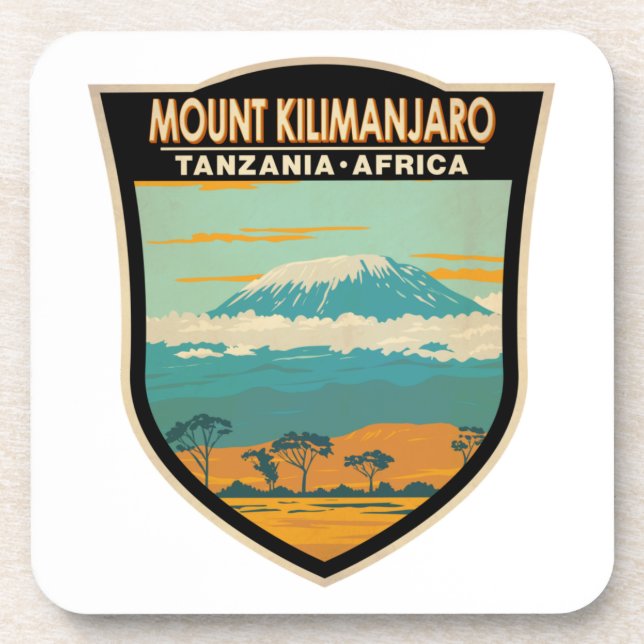 Mount Kilimanjaro Tanzania Africa Vintage Coaster (Front)