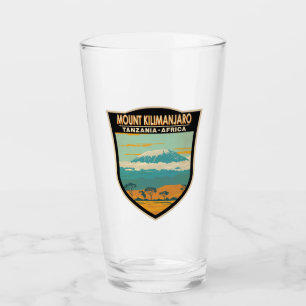 Mount Kilimanjaro Tanzania Africa Vintage  Glass