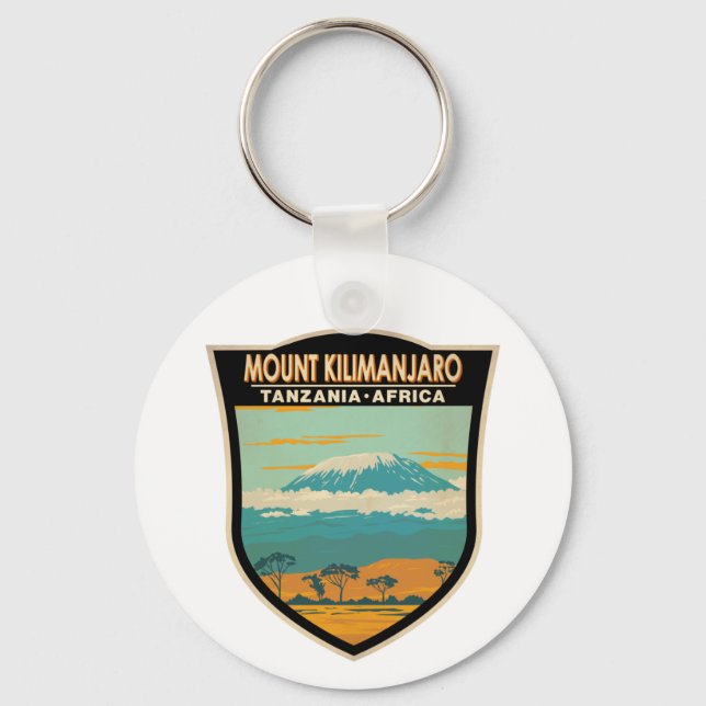 Mount Kilimanjaro Tanzania Africa Vintage  Key Ring (Front)