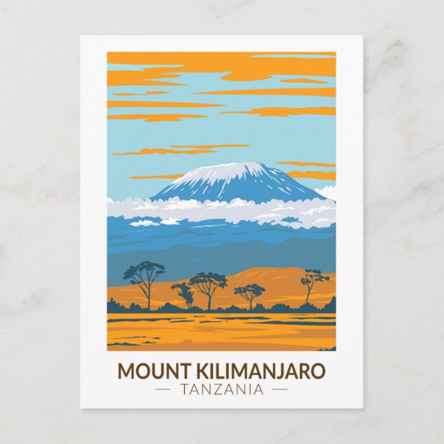 Mount Kilimanjaro Tanzania Africa Vintage Postcard (Front)