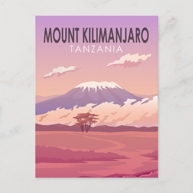 Mount Kilimanjaro Tanzania Africa Vintage Postcard (Front)