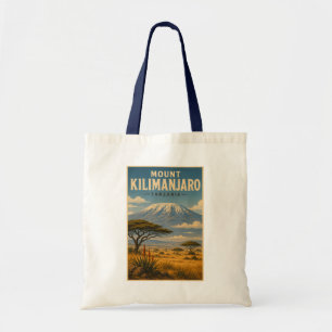 Mount Kilimanjaro Tanzania Illustration Travel Art Tote Bag