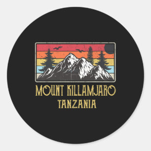 Mount Kilimanjaro Tanzania Vintage Retro Climbing  Classic Round Sticker