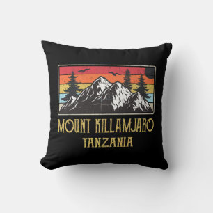 Mount Kilimanjaro Tanzania Vintage Retro Climbing  Cushion