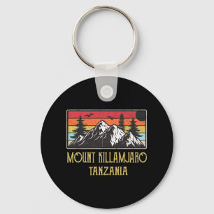 Mount Kilimanjaro Tanzania Vintage Retro Climbing  Key Ring