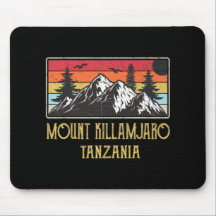 Mount Kilimanjaro Tanzania Vintage Retro Climbing Mouse Mat