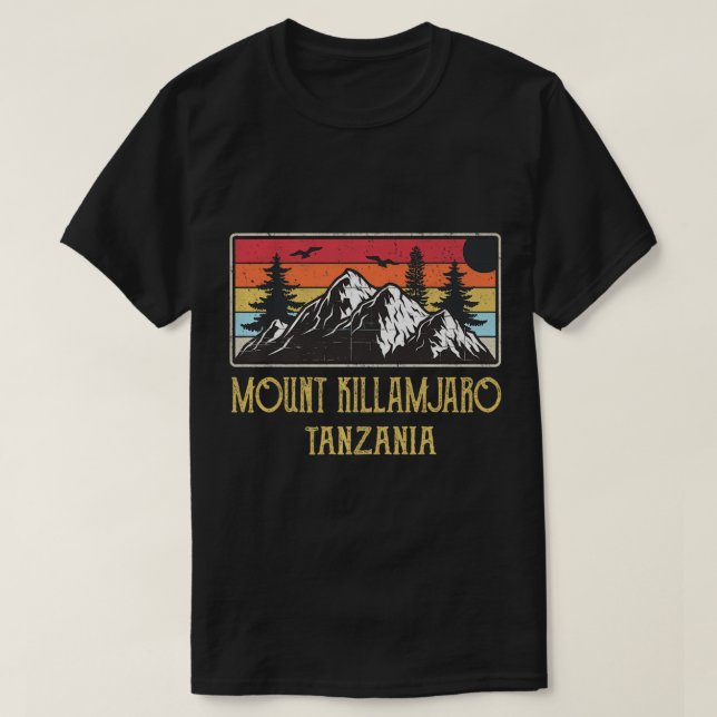 Mount Kilimanjaro Tanzania Vintage Retro Climbing  T-Shirt (Design Front)