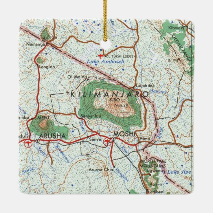 Mount Kilimanjaro Topographic Map Ceramic Ornament | Zazzle